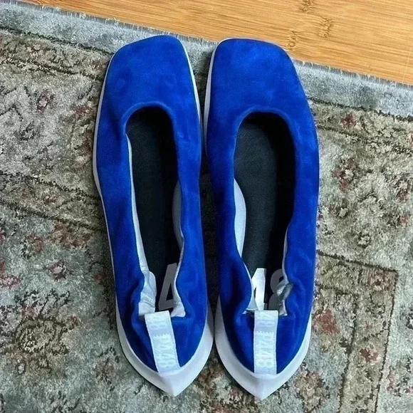 P448 Bella Blue Suede Flat ballet EU 38 US 7.5 - Picture 2 of 9